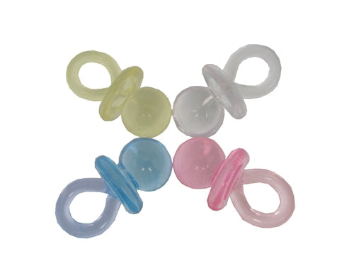 0.5 x 0.75 Inch Plastic Mini Clear Blue Baby Pacifiers Bulk 144 Pieces