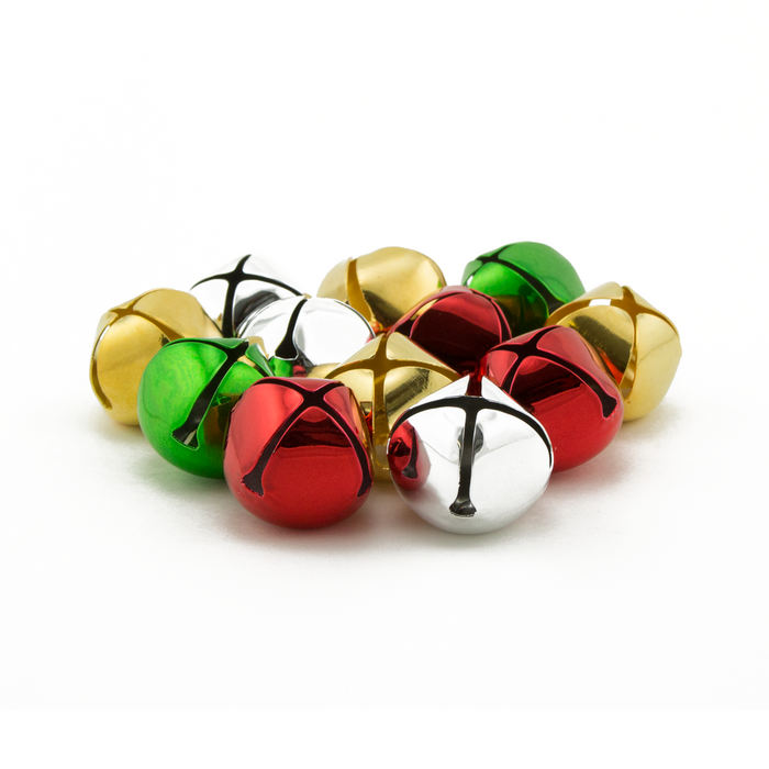 1 inch 25mm Craft Gold Silver Red Green Mix Large Jingle Bells Bulk 100 Pieces