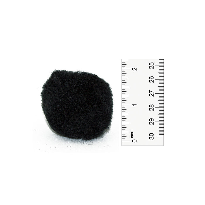 2 Inch Black Craft Pom Poms 25 Pieces - artcovecrafts.com