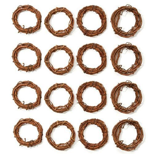 4 inch Natural Small Grapevine Wreaths Bulk 24 Pieces - artcovecrafts.com