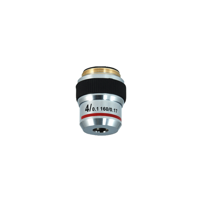 4X Achromatic Microscope Objective Lens, SKU PM13012132, three quarter front view