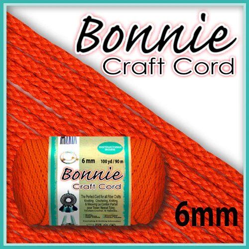 6mm Orange Macrame Cord 100 Yards