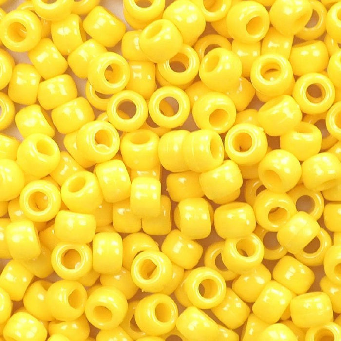 9mm Opaque Lemon Pony Beads Bulk 1,000 Pieces