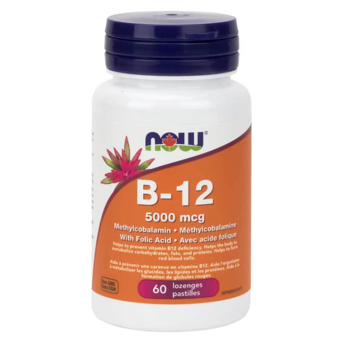Bottle of B-12 Methylcobalamin w/ Folic Acid 60 Lozenges
