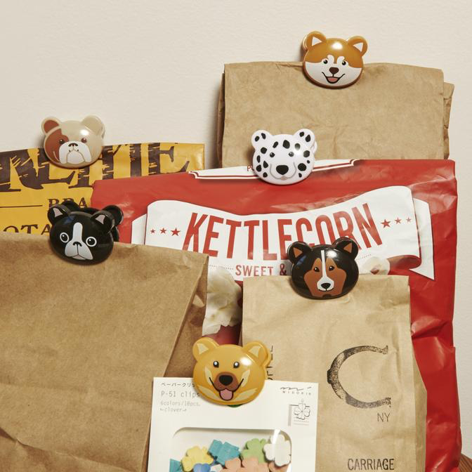 BAG CLIPS DOG SET OF 6