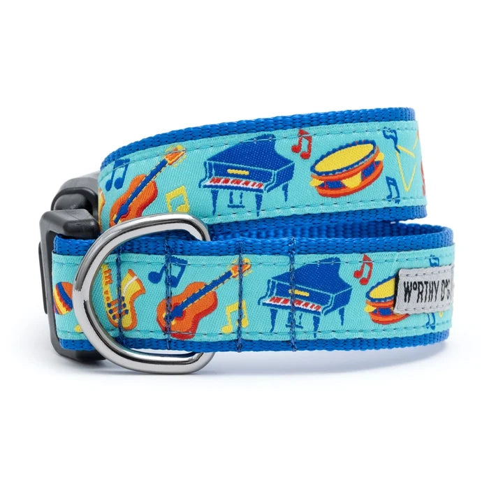 Blue Music Dog Collar