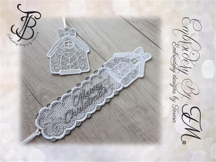 Bookmark with christmas house + Christmas decoration