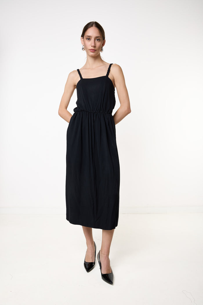 Braided strap midi dress wholesale