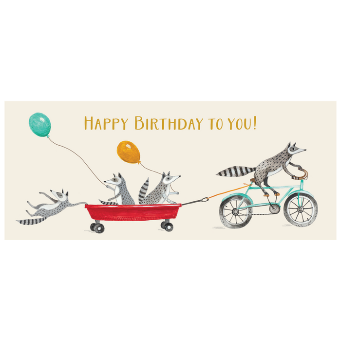CARD HAPPY BIRTHDAY RACCOONS