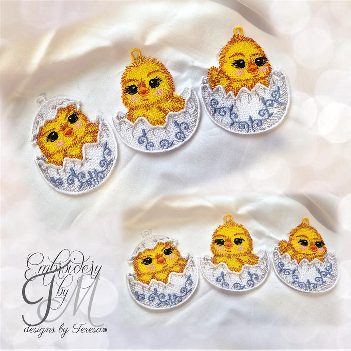 Chicks in their shells /4x4 hoop/ three designs