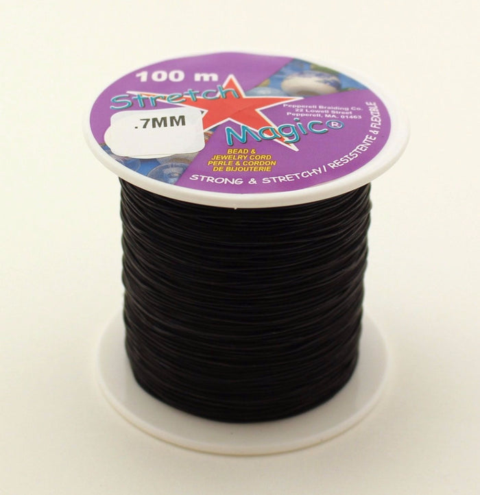 Clear & Black Stretch Magic Bulk Roll Beading & Jewelry Cord Sizes 0.5mm, 0.7mm 1mm - artcovecrafts.com