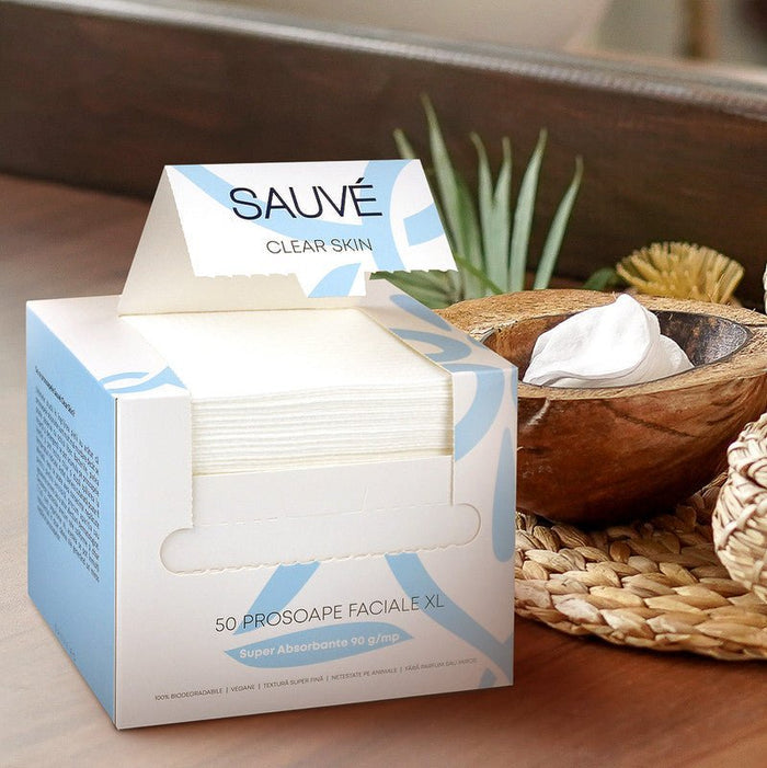 CLEAR SKIN - Prosoape Faciale XL Din Vascoza De Bumbac Super Absorbante De Unica Folosinta - skinseen.ro