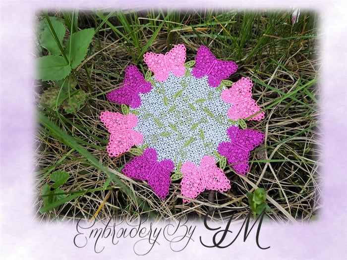 Coaster butterfly / 5x7 hoop