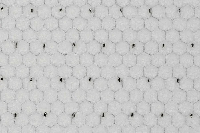 White colored mat that has a honeycomb look with small holes in it. Used with polyester, vinyl ester and epoxy resins.