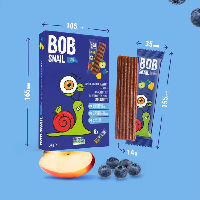 Bob Snail Dehydrated Fruit Stripes Apple-Pear-Blueberry Size