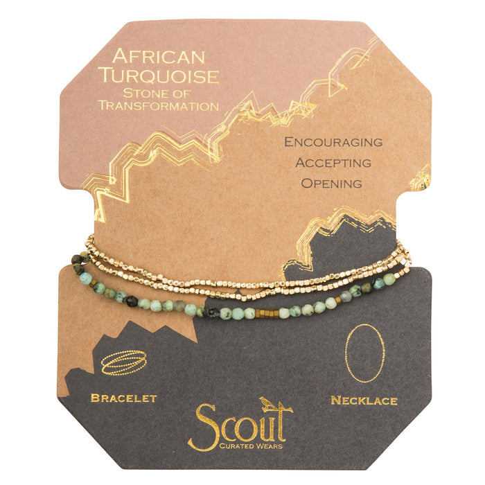 DELICATE STONE WRAP BRACELET, AFRICAN TURQUOISE