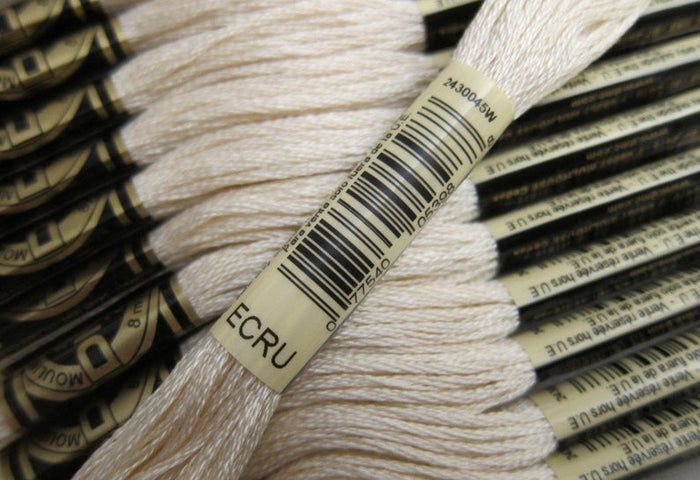 DMC 6 Strand Embroidery Floss Cotton Thread Bulk Ecru 8.7 Yards 12 Skeins - artcovecrafts.com