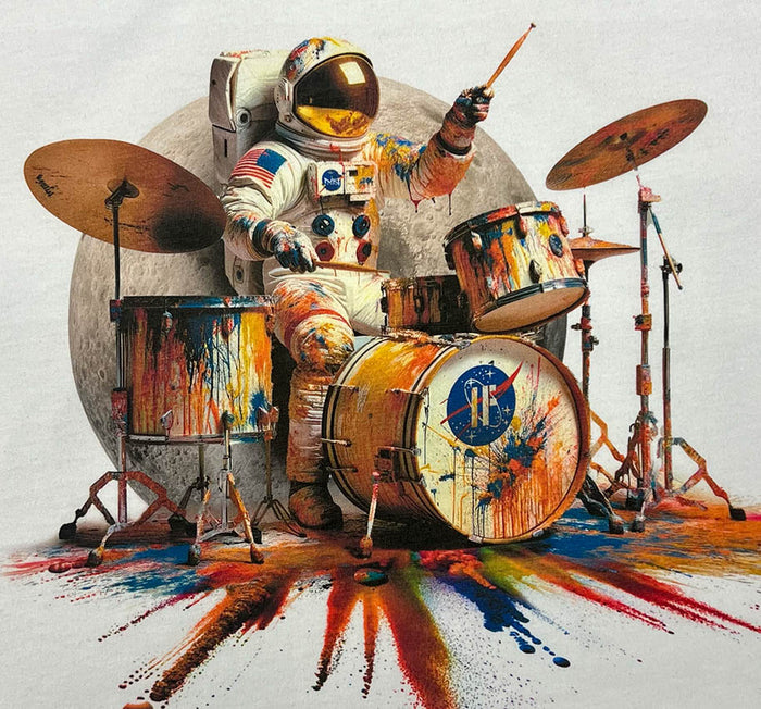 Drum & Space Mens T White
