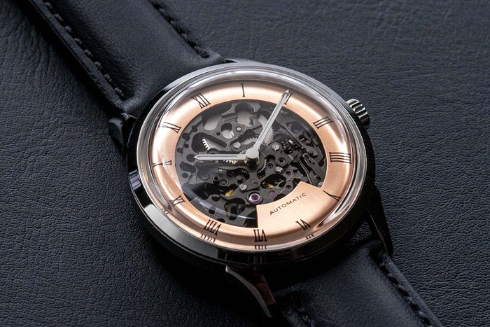 DIY WATCH CLUB. Salmon Skeleton dial