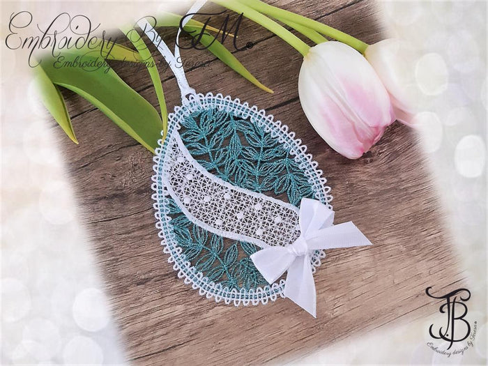 Egg FSL No.3/bobbin lace/4x4 hoop