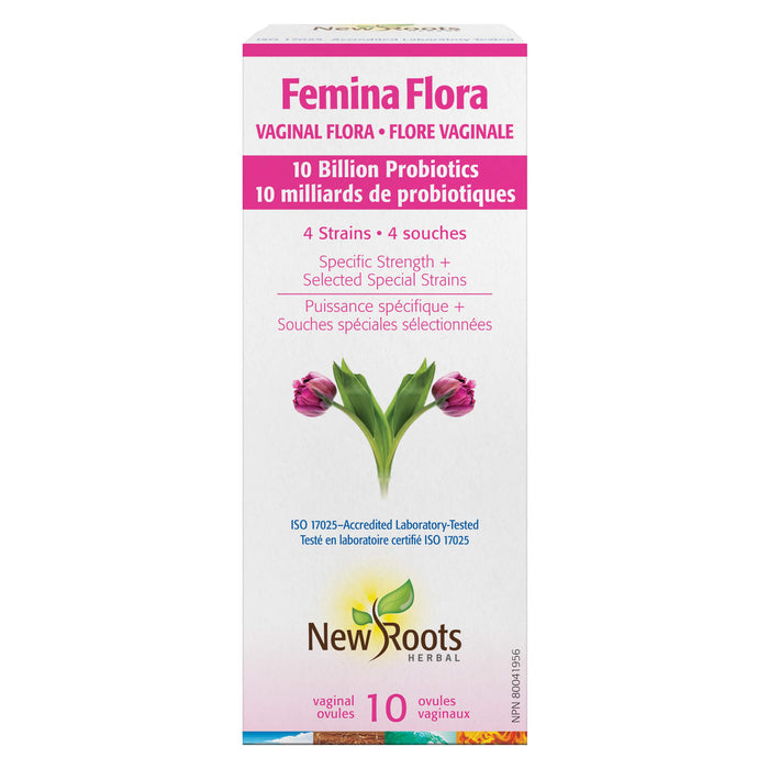 Box of New Roots Femina Flora w/Applicator 10 Capsules/Ovules