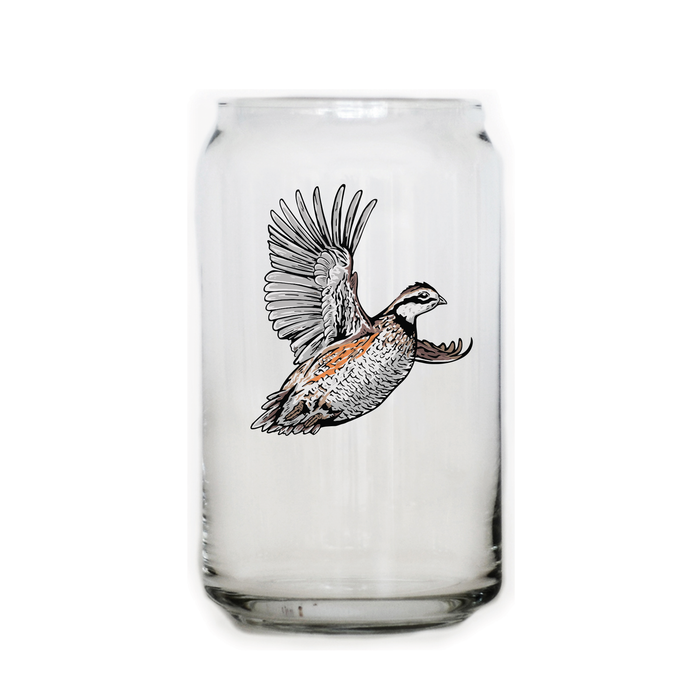 Fly Like Quail Beer Can Glass