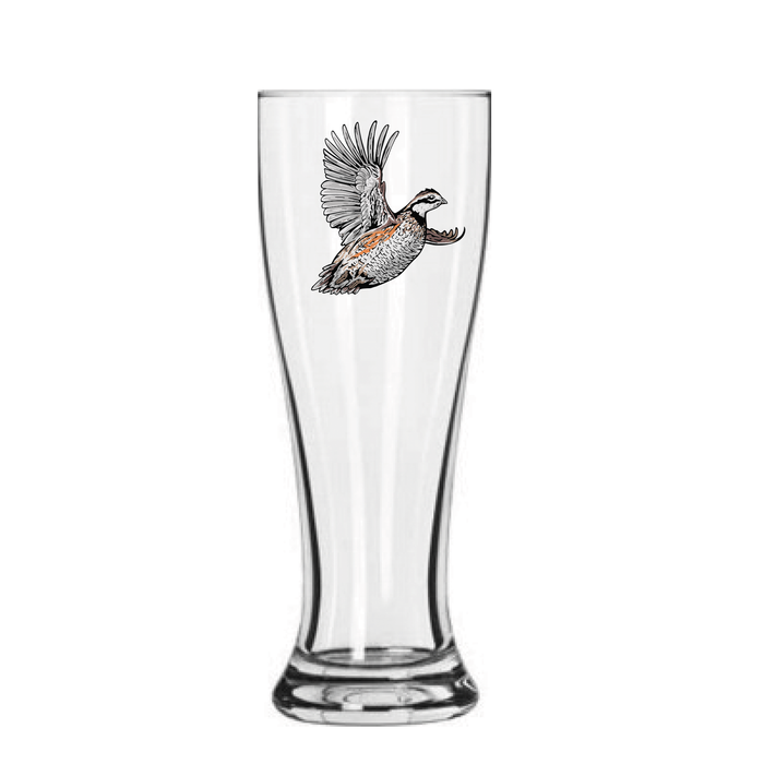 Fly Like Quail Pilsner Glass
