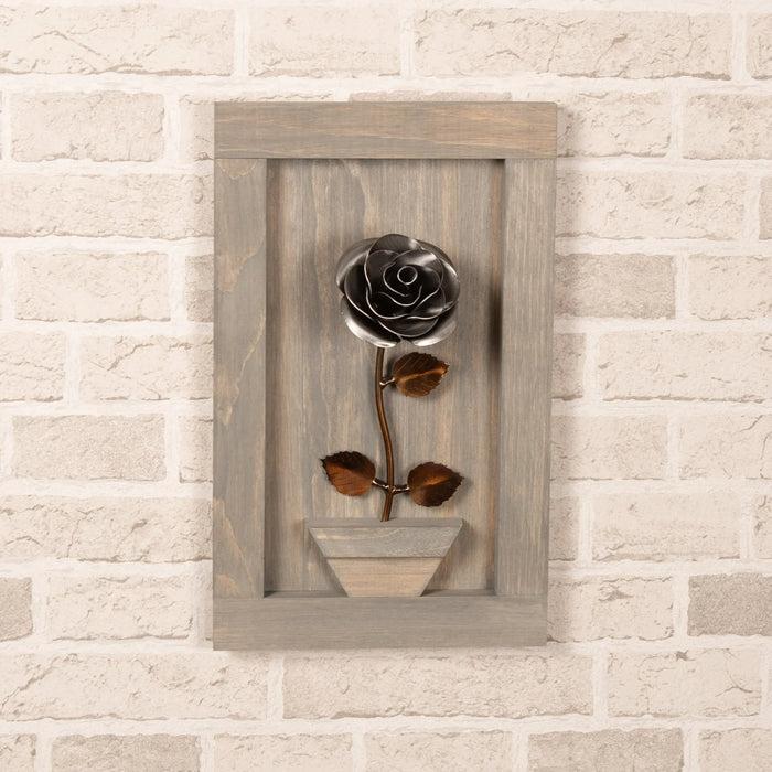 Framed Steel Rose - Old West Iron