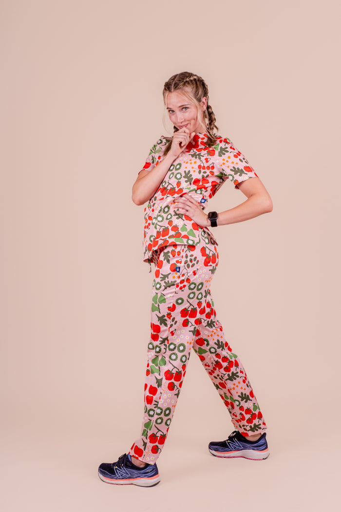 Fruit Field - Women's Printed Scrub Pants