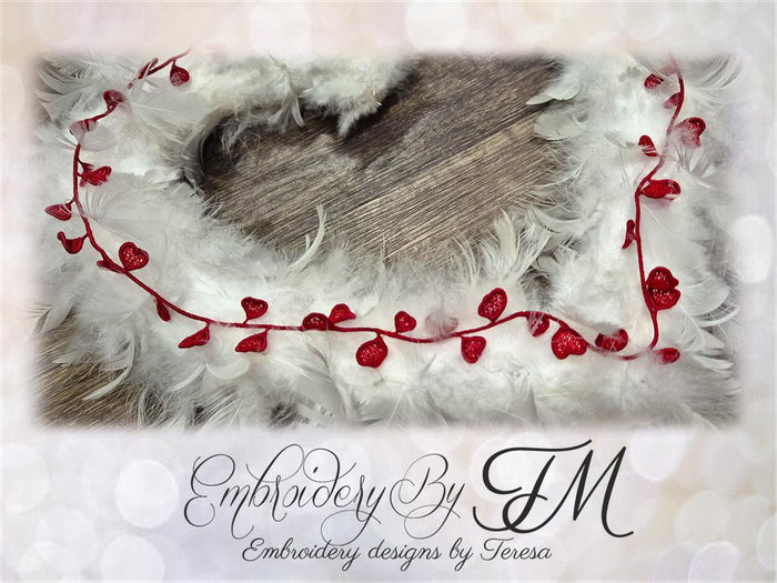 Garland with hearts/5x7 hoop