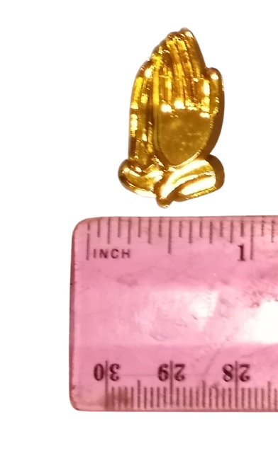 Gold Acrylic Praying Hands Acrylic Charms Capias 24 Pieces - artcovecrafts.com