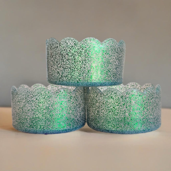 Green Glitter Scalloped Boot
