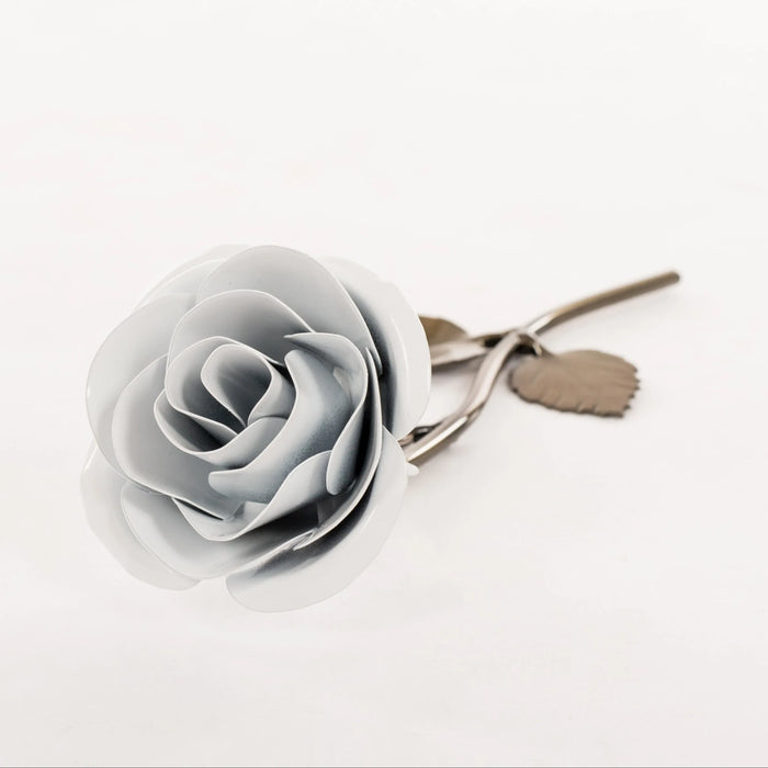 Hand-Forged Iron White Rose - Old West Iron