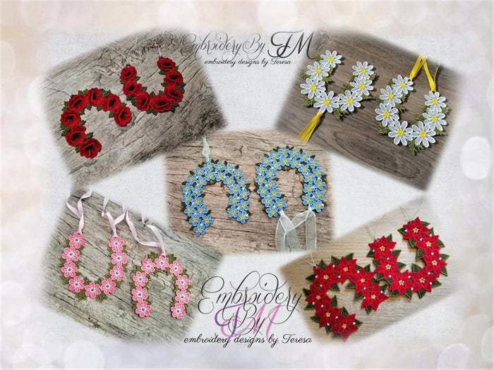 Horseshoe made of flowers FSL - set of 5 pieces / 5x7 hoop
