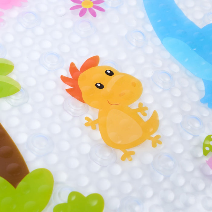 Kids Dino Print PVC Bath Mat - Clear 🇬🇧