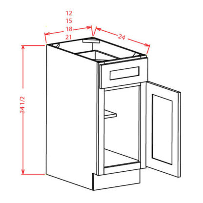 Lancaster Blue- Single Door Single Drawer Base