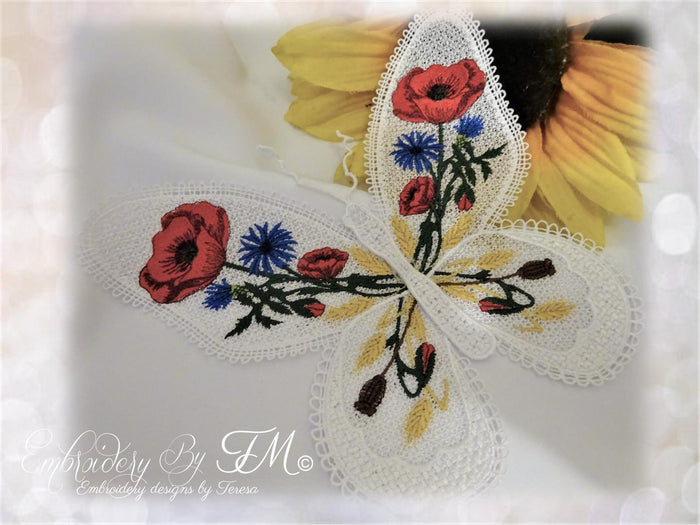 Large butterfly / Summer / 5x7 hoop