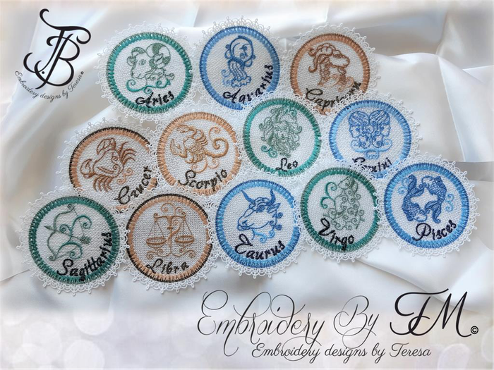 Large set coaster Zodiac/4x4 hoop