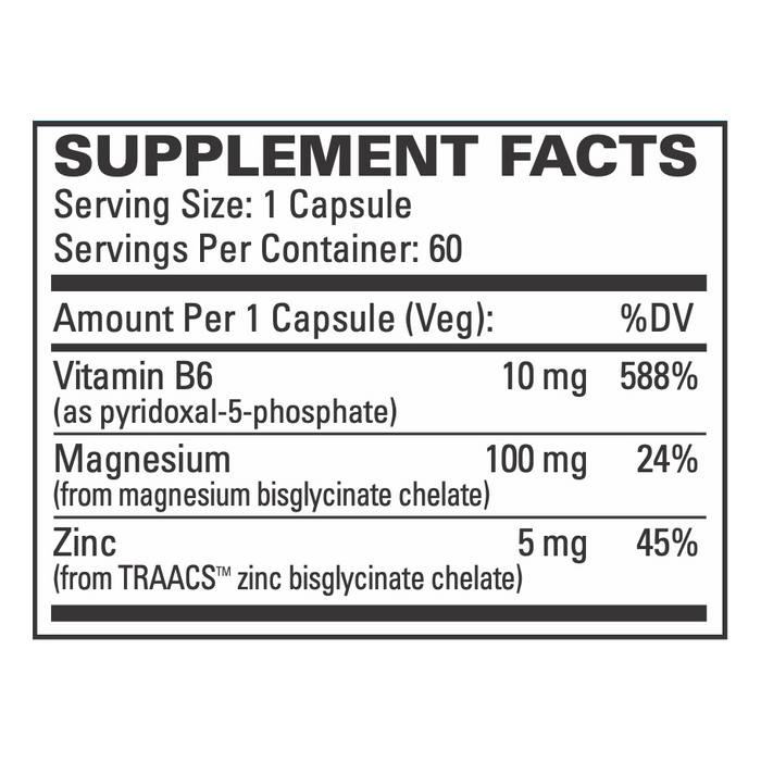Magnesium + P-5-P by EuroMedica Ingredients Label
