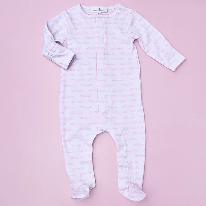 Magnolia Baby Little Sis Printed Footie