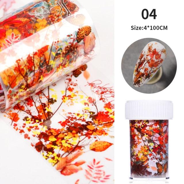 Maple Leaves Nail Foil Stickers