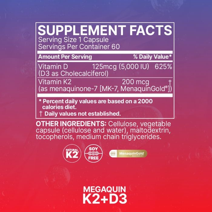 MegaQuin K2+D3 (Formerly MegaQuinD₃) By Microbiome Labs