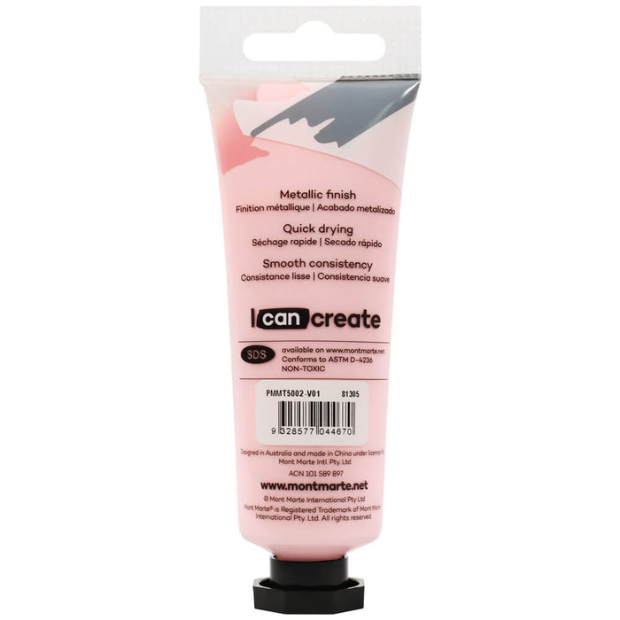 Metallic Acrylic Paint Premium 50ml (1.7 US fl.oz) Tube - Pink