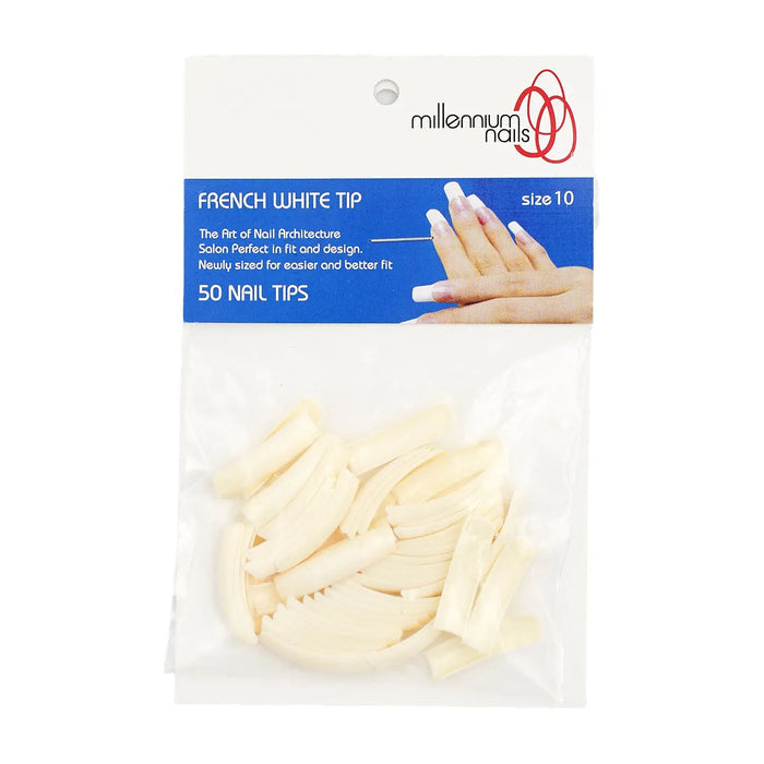 Millennium French White Tip Size 10 (50 Nail Tips) Naio Nails