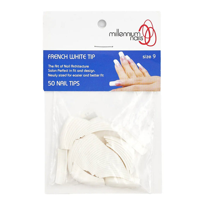 Millennium French White Tip Size 9 (50 Nail Tips) Naio Nails