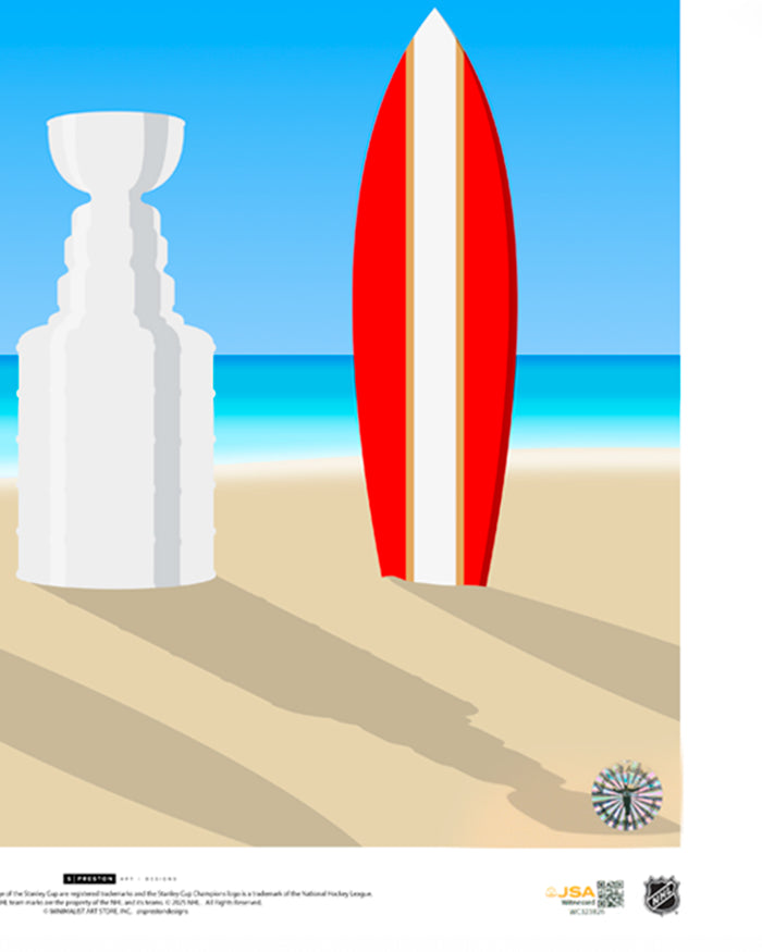 Minimalist 2025 Stanley Cup Florida Panthers Print - Brad Marchand Autographed - Authenticated
