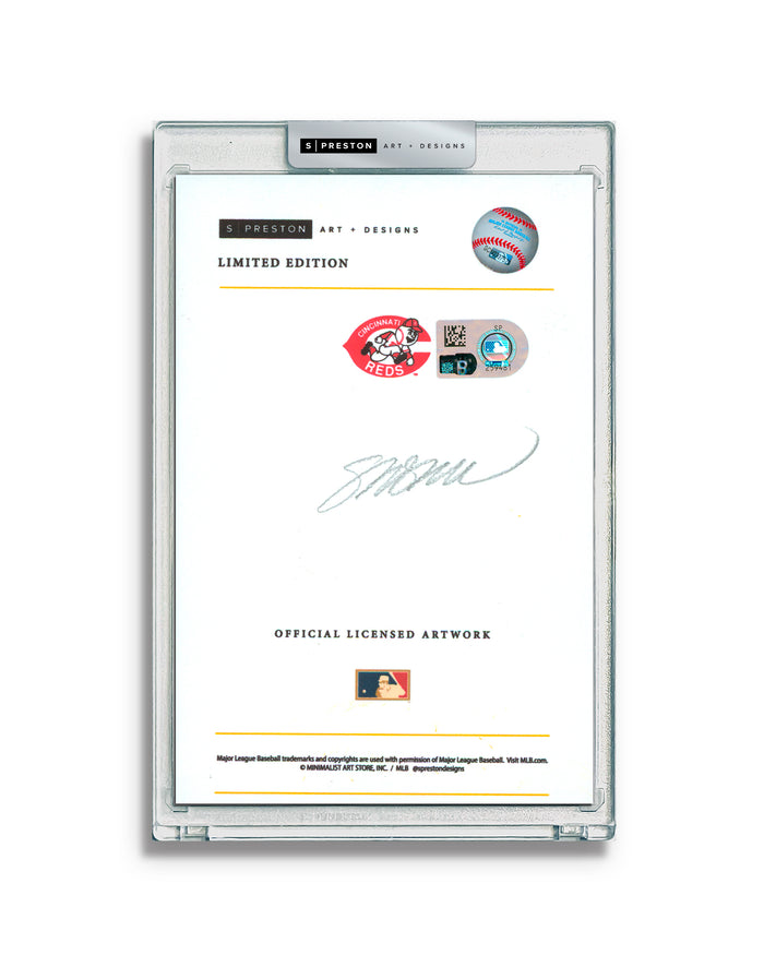Minimalist Riverfront Stadium -Barry Larkin Autograph Slab - Authenticated