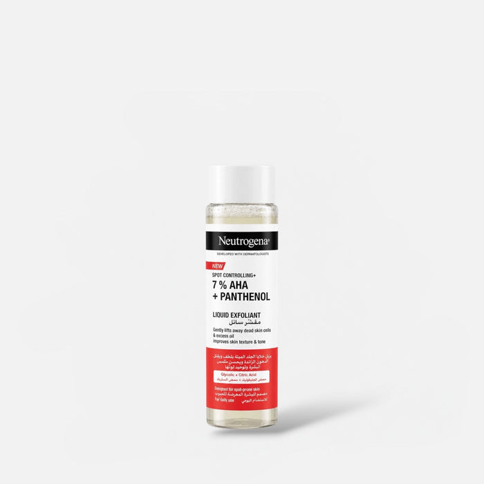 Neutrogena Spot Controlling 7% AHA + Panthenol Liquid Exfoliant 125ml مقشر سائل نيتروجينا للتحكم في البقع بتركيز 7% من أحماض ألفا هيدروكسي + بانثينول - Princess Cosmetics Qatar