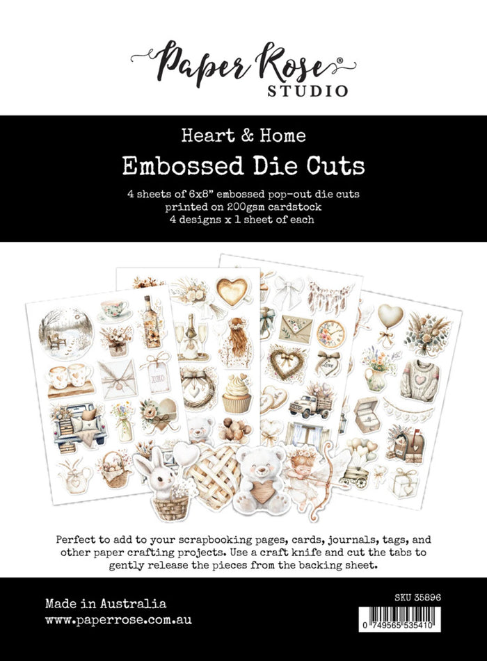 Paper Rose - Embossed Die Cuts - Heart & Home Memories. Available at Embellish Away located in Bowmanville Ontario Canada.