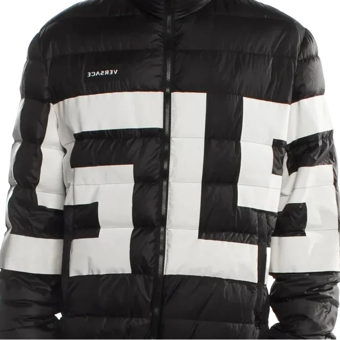 Versace Printed Puffer Coat "Black/White"